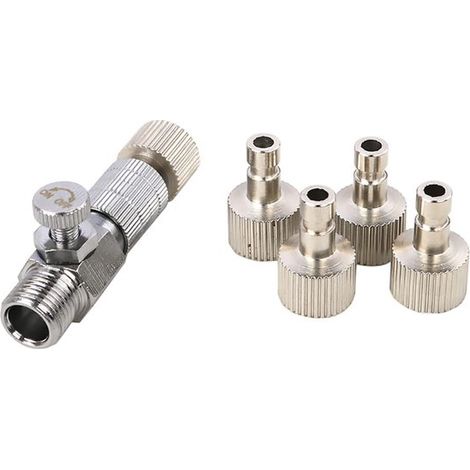 Kit de 5 adaptateurs pour aérographe, raccord rapide, coupleur mâle/femelle 1/8" BSP pour compresseurs d'air et tuyaux d'aérographe, accessoires