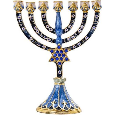 Menorah - Chandelier Hanoukka 9 Branches - Émaillé À La Main - Décoration Intérieure - 1 Pièce (1/4)