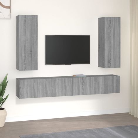 Ensemble de meubles TV 5 pcs-Banc TV-Meuble Télé Sonoma gris Bois d'ingénierie 858878 (1/5)