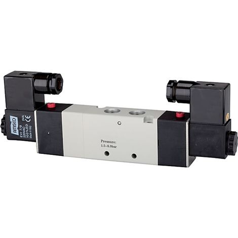 Riegler 5/3-Wegeventil elektropneum. Mitte entlüftet, M5, 230 V, 50 Hz (1/3)
