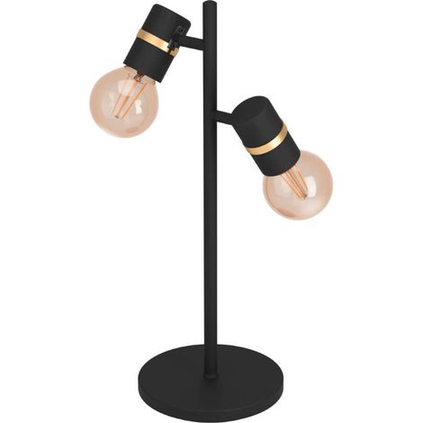 Lampe de table Lurone E27 2x10w L: 20,5 cm B: 5cm H: 50cm avec interrupteur de câble (1/3)