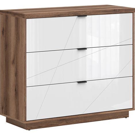 Cómoda 3 cajones Sven Blanco y Madera