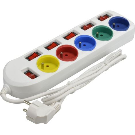 Steckdosenleiste 1,5 m – 6 Schalter