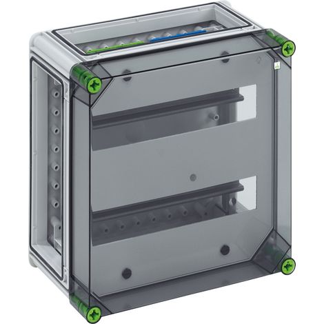 Spelsberg Boîtier pour disjoncteurs automatiques, transparent, indice de protection IP65, 28 TE, résistance aux chocs IK08, classe de protection II, tension d'isolement nominale 400V AC, sans halogène