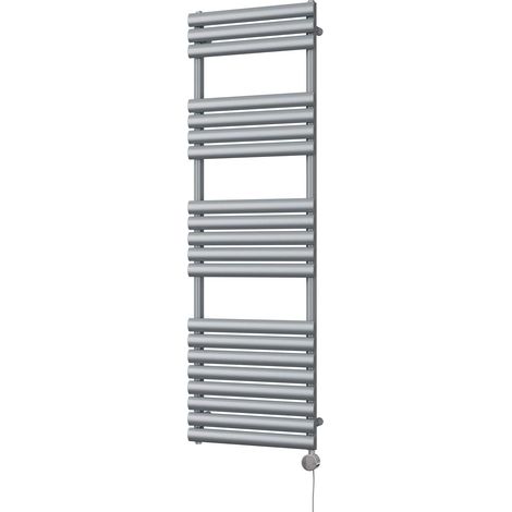 Omeara - Silver Electric Towel Rail H1595mm x W500mm 600w Thermostatic (1/3)