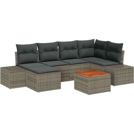 Maison Exclusive - Garten-Sofa-Set 7 Stk. Grau (1/5)