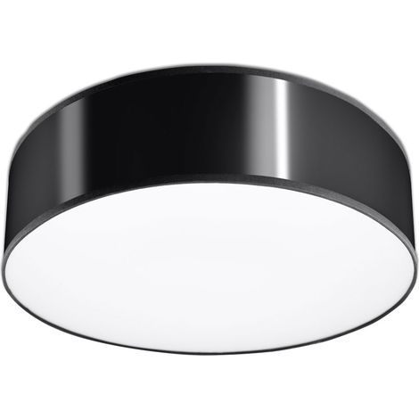 Plafoniera tonda in acciaio nero Plafoniera in acciaio tonda plafoniera PVC camera da letto, 2x E27, 35 cm