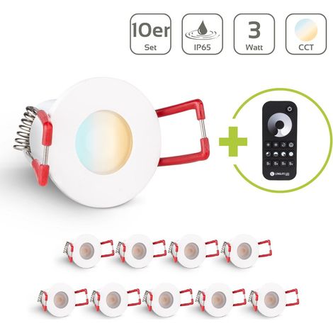 Einbaustrahler Mini Livorno 3W CCT 2700K-6500K IP65 - Farbe: weiß - Anzahl: 10x (1/5)