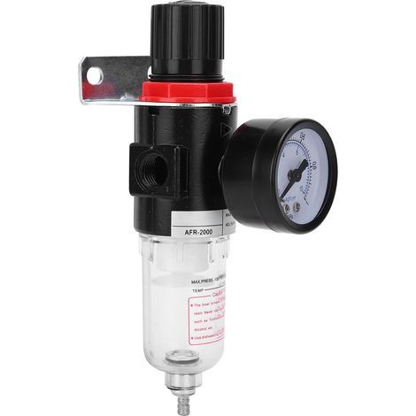 BSP1/4 Zoll Luftfilter-Druckregler mit Manometer (0 bis 10 bar) und Halterung für Netzteil (1/5)
