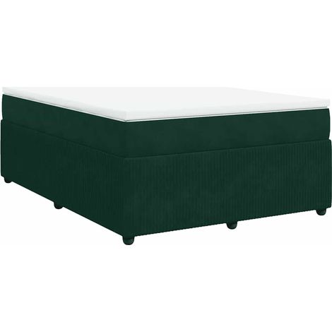 Maison Exclusive - Boxspringbett mit Matratze Dunkelgrün 160x200