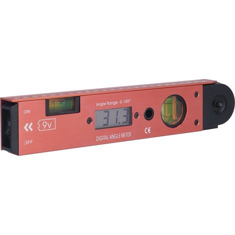 Rapporteur d'angle numérique LCD portable avec niveau à bulle pour charpentier et électricien