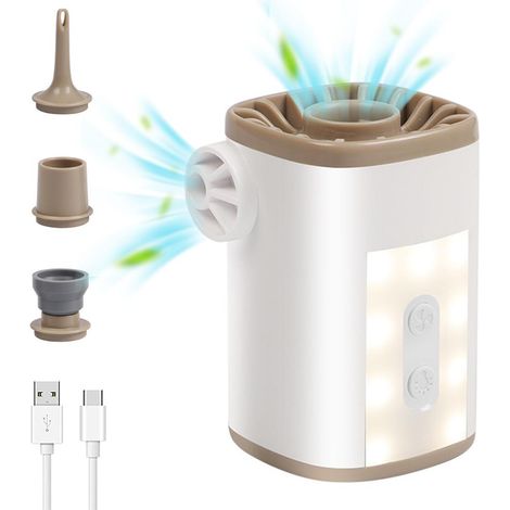 Pompe à air électrique sans fil portable avec batterie rechargeable et lumière LED pour matelas pneumatique, ultra-légère (1/5)