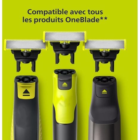 Accessori di Rasoio OneBlade, 3 Pezzi, Compatibili con Tutti i Modelli, Testa di Ricambio Piccola T-Klingen, Serie 6510, Verde (1/3)
