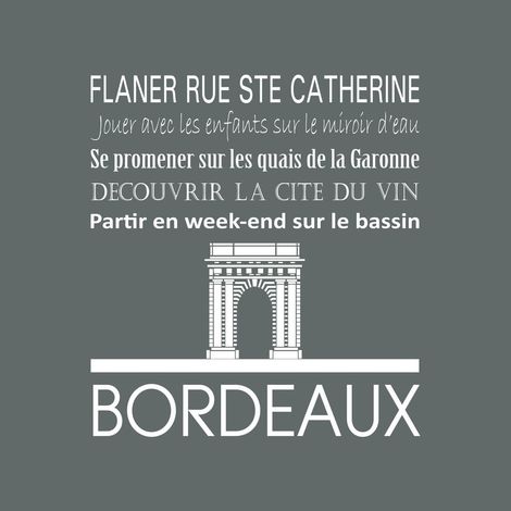 Tableau sur toile Bordeaux gris 30x30 cm - Impression sur Toile Murale Décorative - Image imprimée en HD sur Toile - Toile sur Châssis en Bois FSC - Fabriqué en France (1/4)
