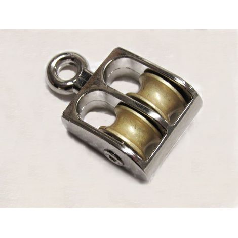 15MM Awning Pulley Double Cast Sheave Fixed Round Eye - Rope Pulling Washing Line (1/2)