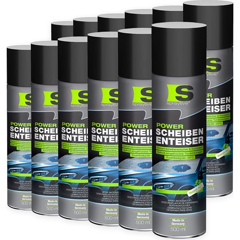 Spraytive 12x 500ml Power Scheibenenteiser – Enteiserspray für Autoscheiben & Schlösser – Entfroster wirkt sekundenschnell bis -20°C (1/5)
