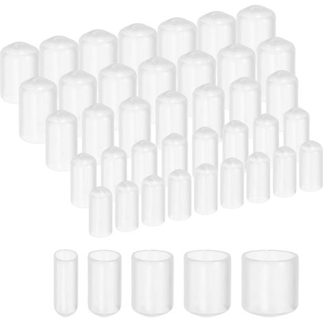 50 x Rubber End Caps 5 mm 10 mm 15 mm 20 mm 25 mm Round Rubber Protective Caps Transparent Thread Protectors Protection Screws (1/5)