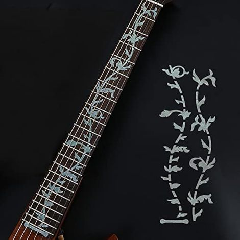 Autocollants pour manche de guitare, autocollants de marqueur de frette pour manche de guitare DIY pour guitare basse acoustique électrique, motif arbre de vie, blanc (1/5)