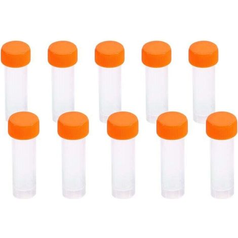 SABIR 10pcs 5ml tubes à essai de récipient de stockage de flacon en plastique avec joint en silicone pour laboratoire de laboratoire (1/5)