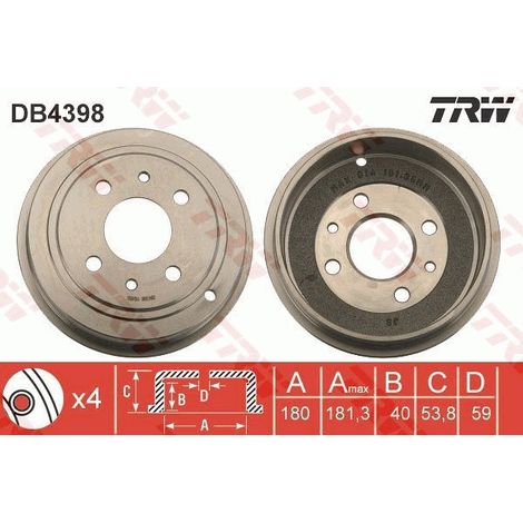 TAMBOUR DE FREIN DB4398 TRW (1/2)