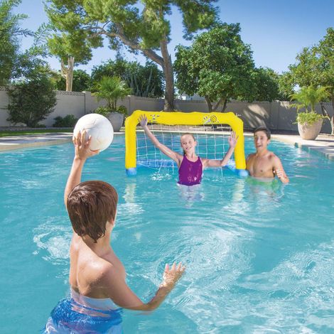 Kit de Volleyball de Piscine Gonflable avec Filet et Cerceaux Épais Sécurisé Portable 52123 (1/5)