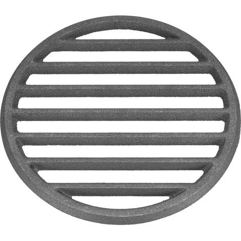 Cast Iron Fire Grill, 8.2 Inch Round BBQ Grill Replacement High Temperature Charcoal Plate Bottom Grill Cooking Accessory 6 Slots for Barbecue (1/5)