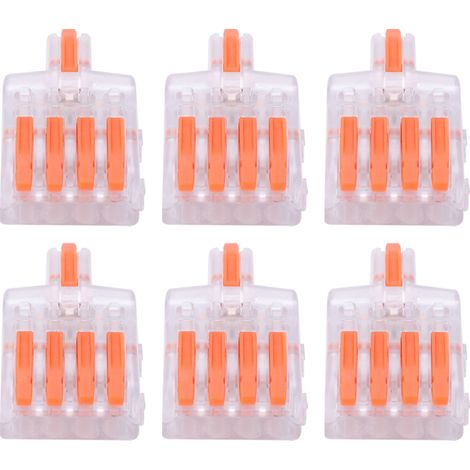 Lot de 20 connecteurs rapides de type T, borniers en cuivre 1 entrée 4 sorties pour commande électrique (orange) (1/5)