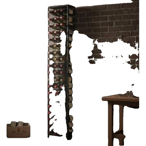 Bodega para vinos, con capacidad para 57 botellas, de pared o independiente, color verde militar. (1/2)