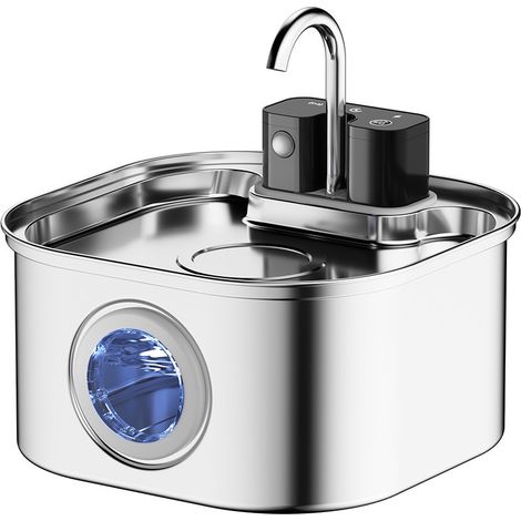 Fontanella per gatti wireless: fontanella per gatti in acciaio inossidabile da 3,2 litri con sensore di movimento, batteria da 4000 mAh, pompa silenziosa e filtro a carbone attivo