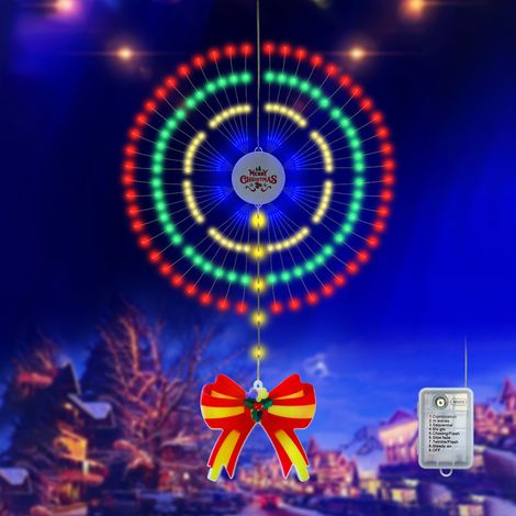 Guirlande lumineuse de Noël en forme de feu d'artifice, suspension décorative étanche IP65, lumières colorées, 8 modes d'éclairage (1/3)