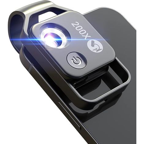 Telefon Mikroskop mit CPL Linse/LED Licht, Nano Zoom 200X Taschen Mikroskop Kamera Befestigung mit Universal Clip für die meisten iPhone/Andriod Telefon fDas beste Geschenk, Microworld für Kinder und (1/5)