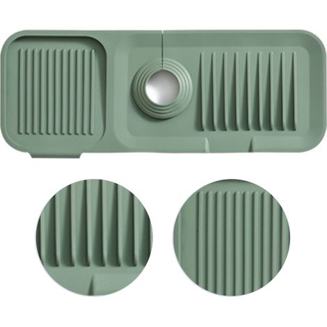 Tapis anti-éclaboussures en silicone pour robinet, réservoir d'eau, plan de travail, vert foncé (1/5)