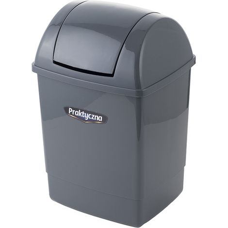 Cestino per rifiuti con clip in plastica, 12 litri, grigio scuro - Ben