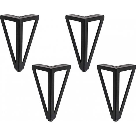 BEBUSINGOTO Patas de metal para muebles (paquete de 4), 15 cm, color negro (1/5)