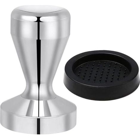 Presse à Café 51 mm en 430 Acier Inoxydable, Presseur Café, Espresso Café Sabotage Accessoires de Cuisine avec Coussin en Silicone (1/4)