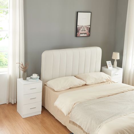 Set di 2 Comodini Aurdal con 3 Cassetti - Bianco Lucido [en.casa] (1/5)