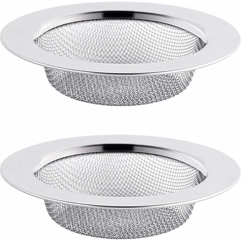 AMXCNOY 2er-Set Edelstahl-Spülbeckensiebe, 11,5 cm Abflusssieb, Spülbeckensieb, Spülbeckenabflusssieb, Küchenspülbeckensieb (1/4)