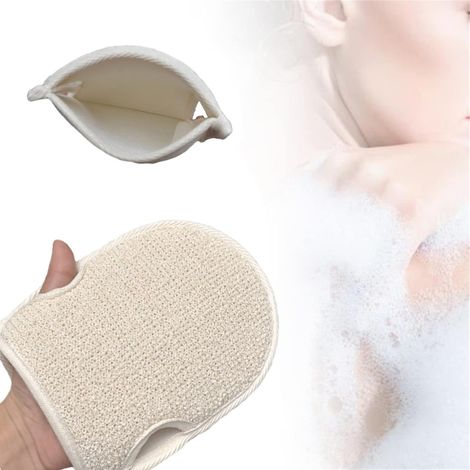 Gant De Gommage Corps Exfoliant 15x19cm Moufle Naturelle - Peau Lisse Pour Homme Femme (1/5)