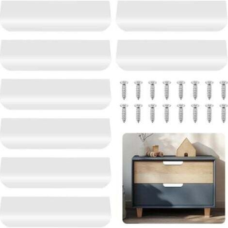 Ensemble de poignées pour meubles de cuisine, poignées de meubles de cuisine en aluminium, poignées de porte de cuisine, poignées d'armoire, poignées de coiffeuse (blanc, 80 mm) (1/4)