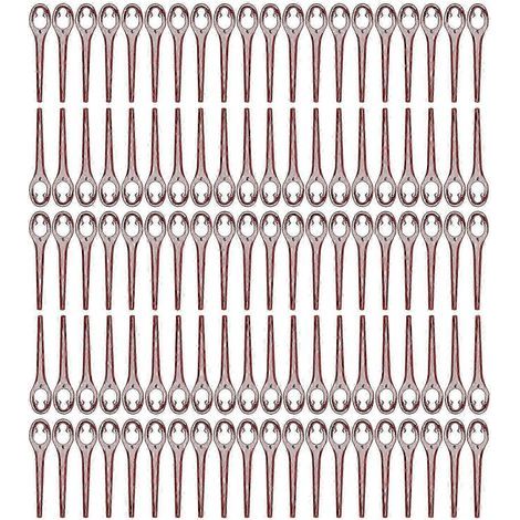 100 lames de coupe bordeaux pour tondeuse à gazon, lames de coupe-bordures, accessoires 90 mm - (1/3)