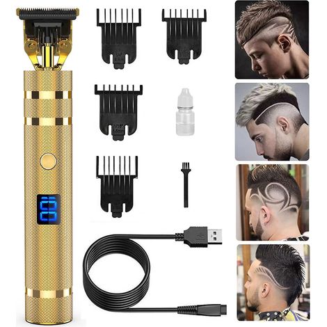 Tondeuse à cheveux électrique professionnelle pour homme avec écran LED - Noire (1/5)