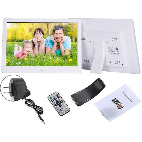Cadre photo numérique 12 pouces avec télécommande - Écran Full HD, lecteur photo et vidéo USB, horloge/calendrier (1/5)