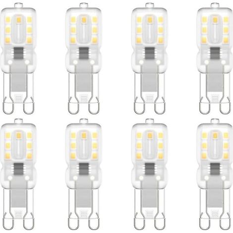 Lot de 8 ampoules LED G9, G9 LED 220 V Blanc naturel 4000 K 3 W équivalent halogène 30 W [Classe énergétique E] (1/5)