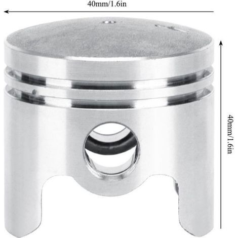 Piston pour tondeuse - - 40 mm - Alliage d'aluminium - 2 segments - 2 circlips TONDEUSE (1/5)