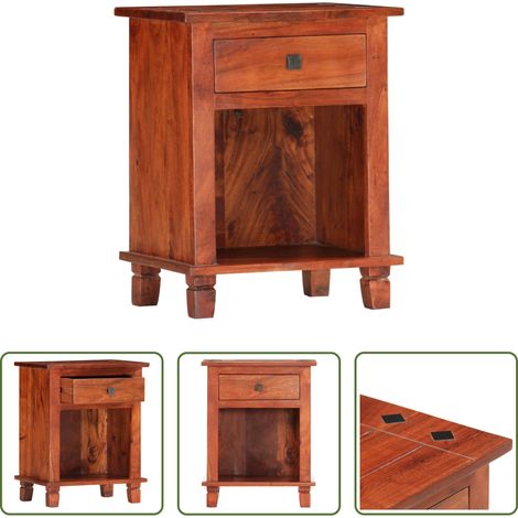 Holz Nachttisch - Nachttisch 40 x 30 x 50 cm Massivholz Akazie (1/5)