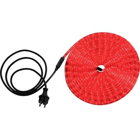 LED Deko Lichterschlauch Rot 1,5m Zuleitung Stecker Außen Beleuchtung Länge 9m (1/2)