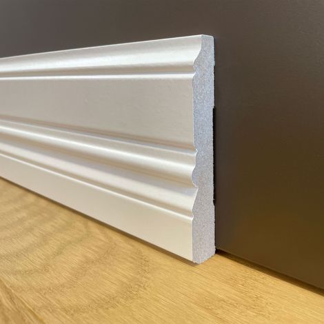 BATTISCOPA ZOCCOLINO COLONIALE in FIBRA DI LEGNO COMPATTA 112X18 BIANCO (prezzo al metro)