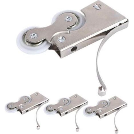 4 Roulettes Métalliques Silencieuses pour Portes Coulissantes Galets à Roulement 608 Double Roue Kit 4 Pièces Accessoires pour Armoires et Fenêtres Coulissement Fluide et (1/5)