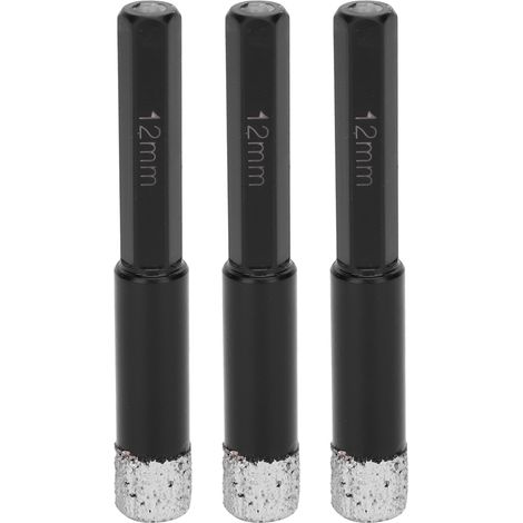 Foret diamanté à manche hexagonal pour carrelage brasé à sec, scie cloche pour marbre et céramique, 12 mm (1/5)