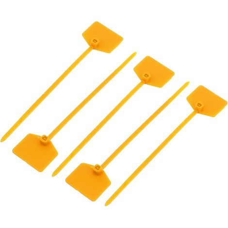 10 selbstsichernde Nylonelemente 3×120 mm für Kabel, gelbe Drahtmarkierung, Kabelmarkierer.